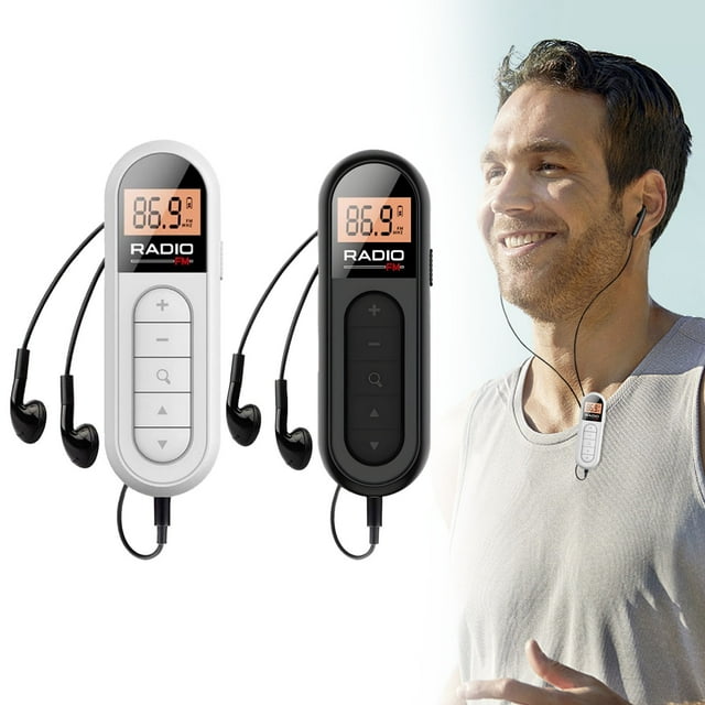 FM Portable Radio Rechargeable Pocket Radio With Reception Digital Tuning LCD Screen Belt Clip Stereo Sound Earphone Jack For Gym Jogging Walking Camping