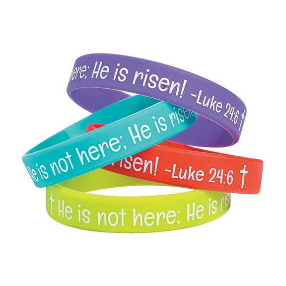 He Is Risen Rubber Bracelet - Jewelry - 24 Pieces