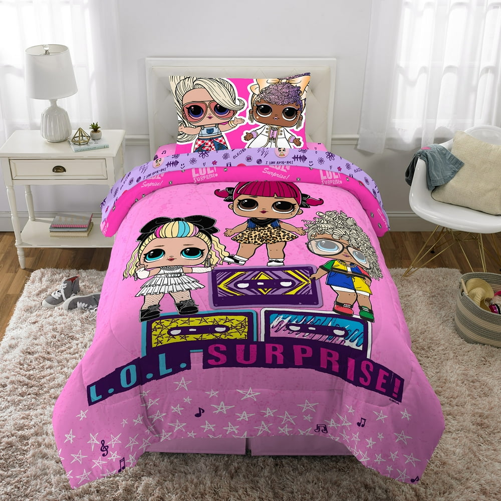 LOL Surprise Remix Girls Twin Comforter & Sheet Set (4 Piece Bed in A