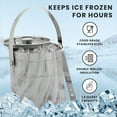 thumbnail image 2 of Sol Living Ice Bucket - Double Wall Stainless Steel - Includes Tongs and Lid - Wine & Champagne Holder - For Home, Bars, Commercial Use - Shiny Finish - White Marble, 1.6 Qt., 2 of 7