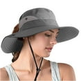 thumbnail image 3 of dgysar Ponytail Sun Hat 22in Women's UPF 50+ Wide Bucket Hat Foldable Mesh Fishing Cap with Neck Protection for Hiking Garden Farming Gray 21-23in Cir, 3 of 8