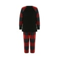 thumbnail image 5 of Family Matching Christmas Pajamas Set 2021 Santa Printed Sleepwear Long Sleeve Tops Plaid Pants for Baby Adults, 5 of 10