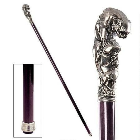 Design Toscano The Padrone Collection: Mountain Lion Pewter Walking Stick