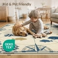 thumbnail image 4 of ODIKA 2'x3' Washable Doormat Non-Slip, Low Pile Map Reef Ocean Coral Border Vintage Wave Turtle Nautical Compass Playful for Entryway, Kitchen, Laundry Room, 4 of 7