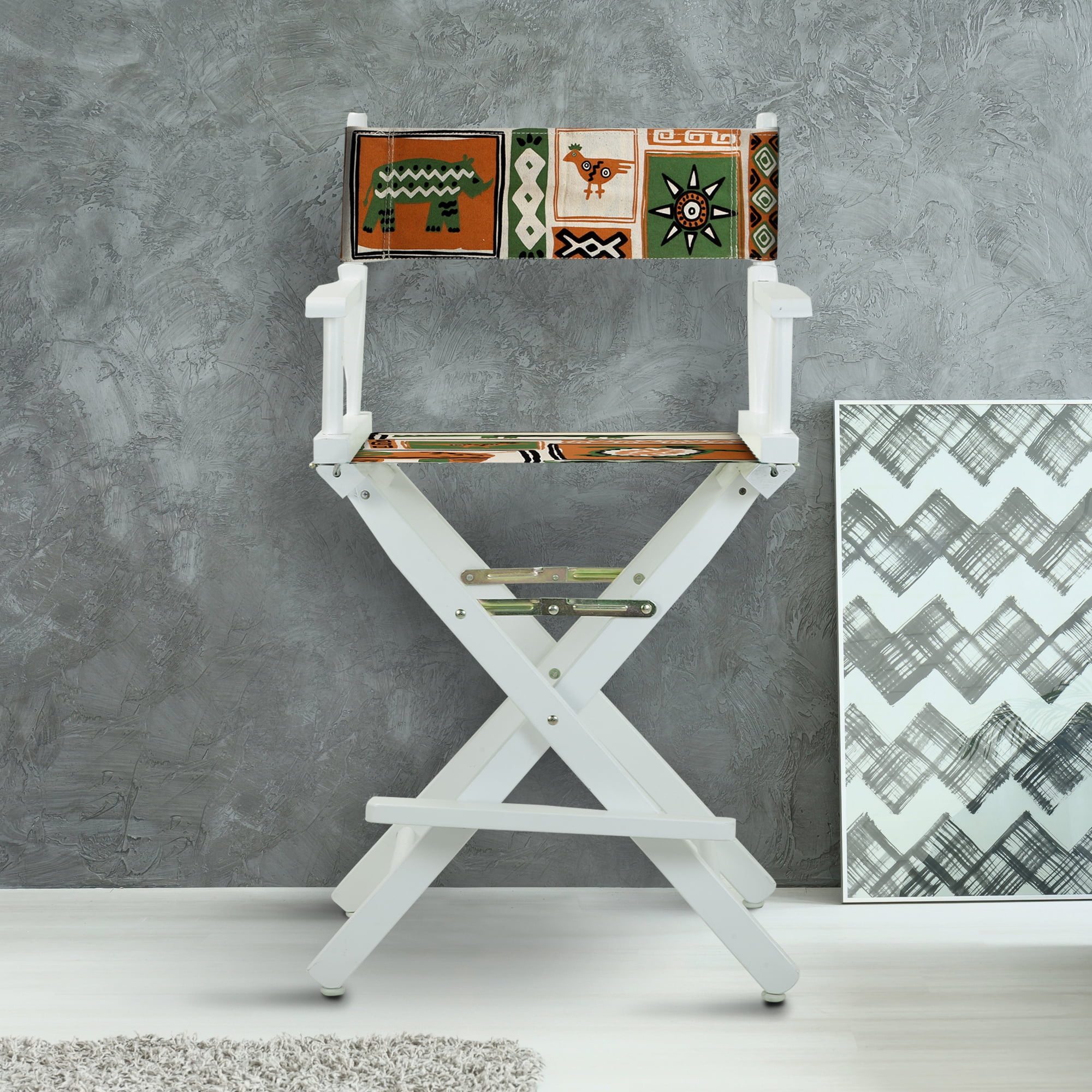 24" Director's Chair White Frame-Congo BongoNatural