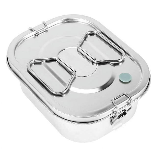 Fiambrera de acero inoxidable, fiambrera de metal, contenedor de comida para refrigerios, fiambrera para exteriores, fiambrera para niños