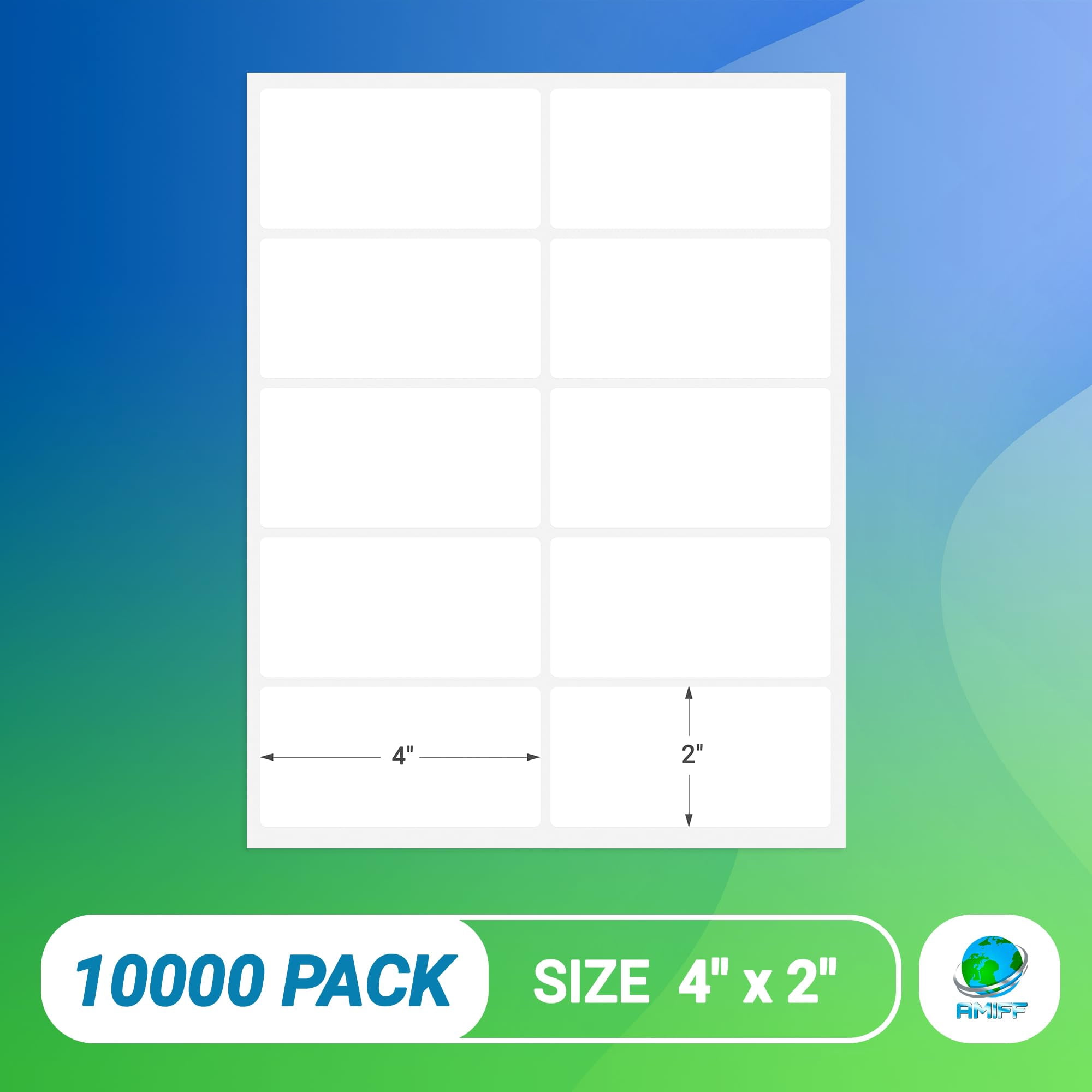 Shipping Labels White Matte Sticker Paper Permanent Adhesive 10000 count 4 x 2 in