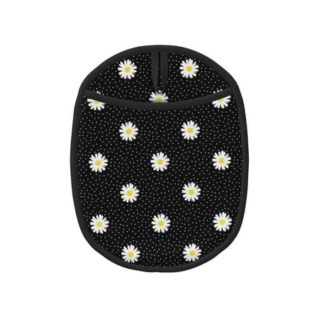 

daisy polka dot dotted black Pot Holders for Kitchen - Heat Resistant Oven Mitts Hot Pads with Pocket Non Slip Silicone Pot Holders Cuteness Hanging Loop Potholders for Kitchen Baking