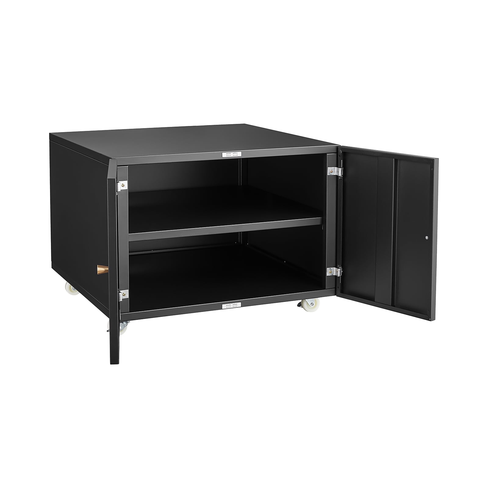 Juiluna Mobile Copier Cabinet 2-door Steel Rolling Printer Stand With Storage Metal File Cabinet With 360 Degree Rotation Wheels For Office