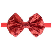 TUWAFE Baby Girls Headband Red Bowknot Sequin Hair Bands Accessories