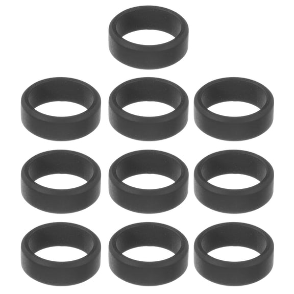 Yardwe Soft Silicone Rings Black Protective for Fitness and Outdoor Use 10Pcs