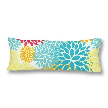 Gckg Pink Blue Yellow Orange Colours Floral Body Pillow Covers