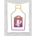 thumbnail image 1 of Tequila Tapestry, Ombre Effect Outline Artistic Bottle Design with Cute Cactus Pictogram on Print, Wall Hanging for Bedroom Living Room Dorm Decor, 60"W X 80"L, Multicolor, by Ambesonne, 1 of 2