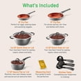 thumbnail image 2 of NutriChef 11 Piece Nonstick Diamond Pattern Kitchen Cookware Set, Gray, 2 of 8