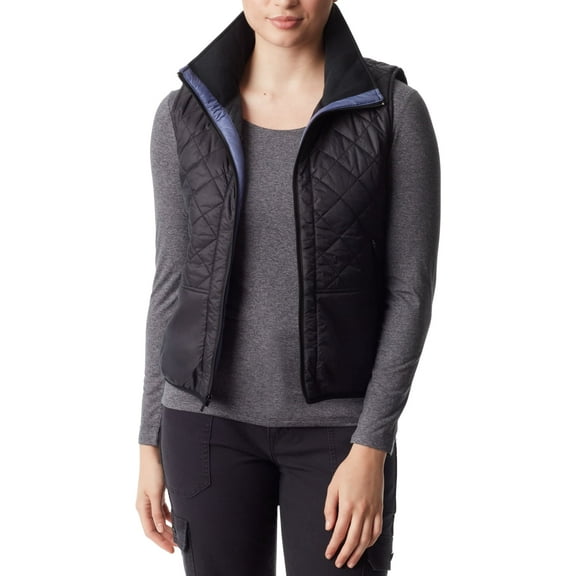 Bass Outdoor Quilted Zip-Front Sleeveless Vest Women's S Black High Collar