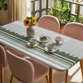 thumbnail image 3 of Dark Green Striped Table Cloths for 4 Foot Rectangle Tables, Abstract Modern Geometric Stripes Patio Waterproof Elastic Fitted Tablecloths, Washable Rectangular Table Cover for Camping, 3 of 8