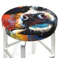 thumbnail image 3 of Easygdp Cow Print Easy To Install Bar Stool Covers&Stool Covers Round&Elastic Stool Cover, Barstool Covers,Washable&Bottom With Elastic Edge-13 inch, 3 of 7