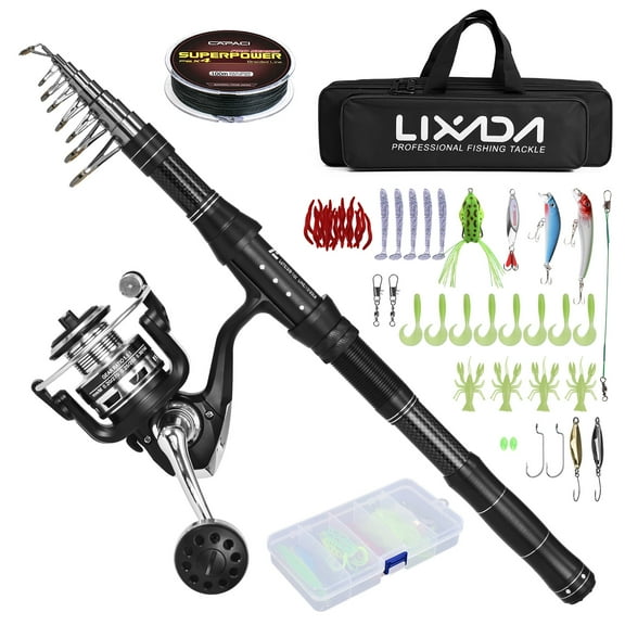 Bisofice Fishing Rod and Reel Combos Telescopic Fishing Pole with Spinning Reel Combo Kit, Fishing Accessories and Carry Bag Included Unleash Your Fishing Potential
