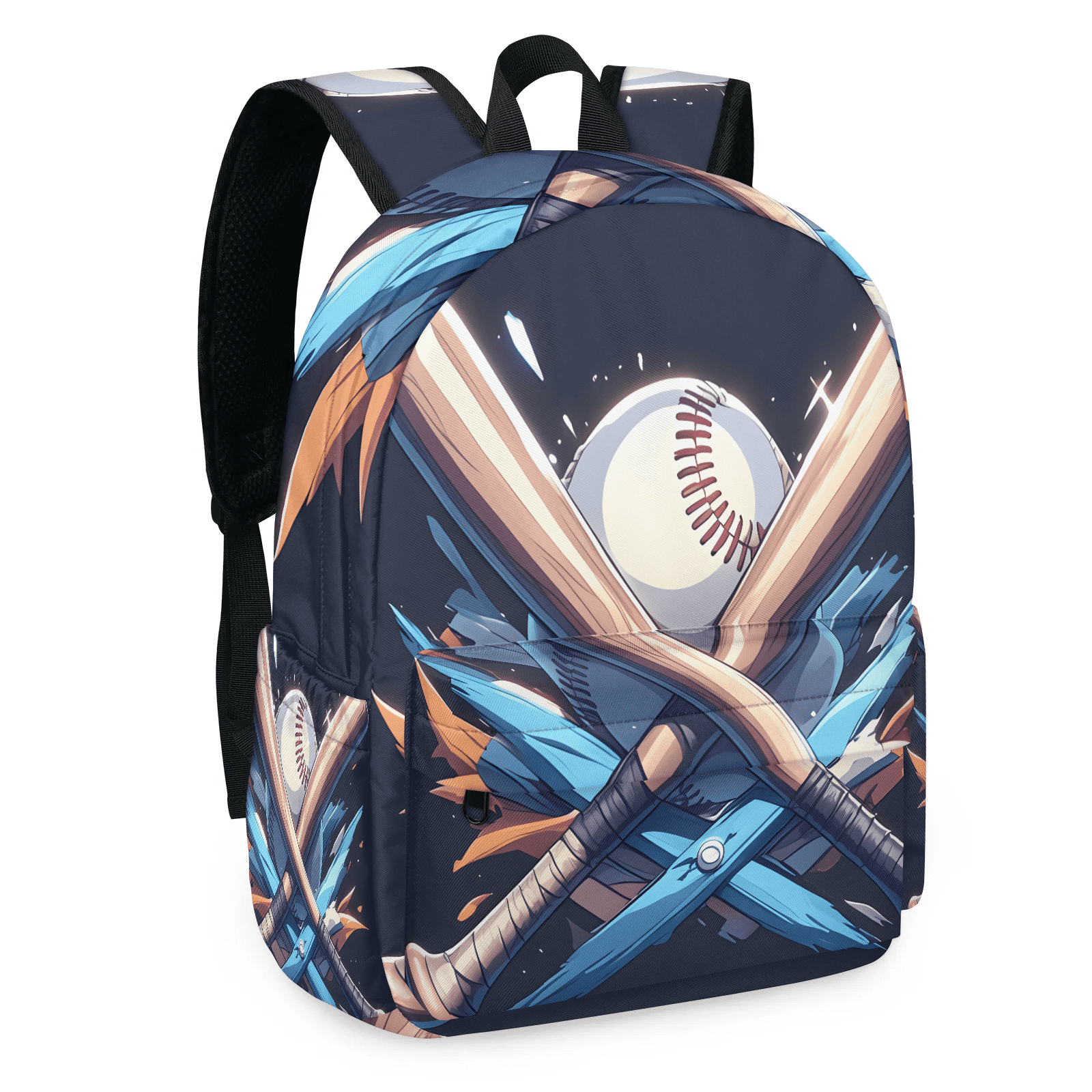 Herdesigns Baseball Bat Travel Backpack 16.3 Inch Casual Laptop Backpack for Men Women Adults Daily Daypack for Work Commuter, Balll Sport