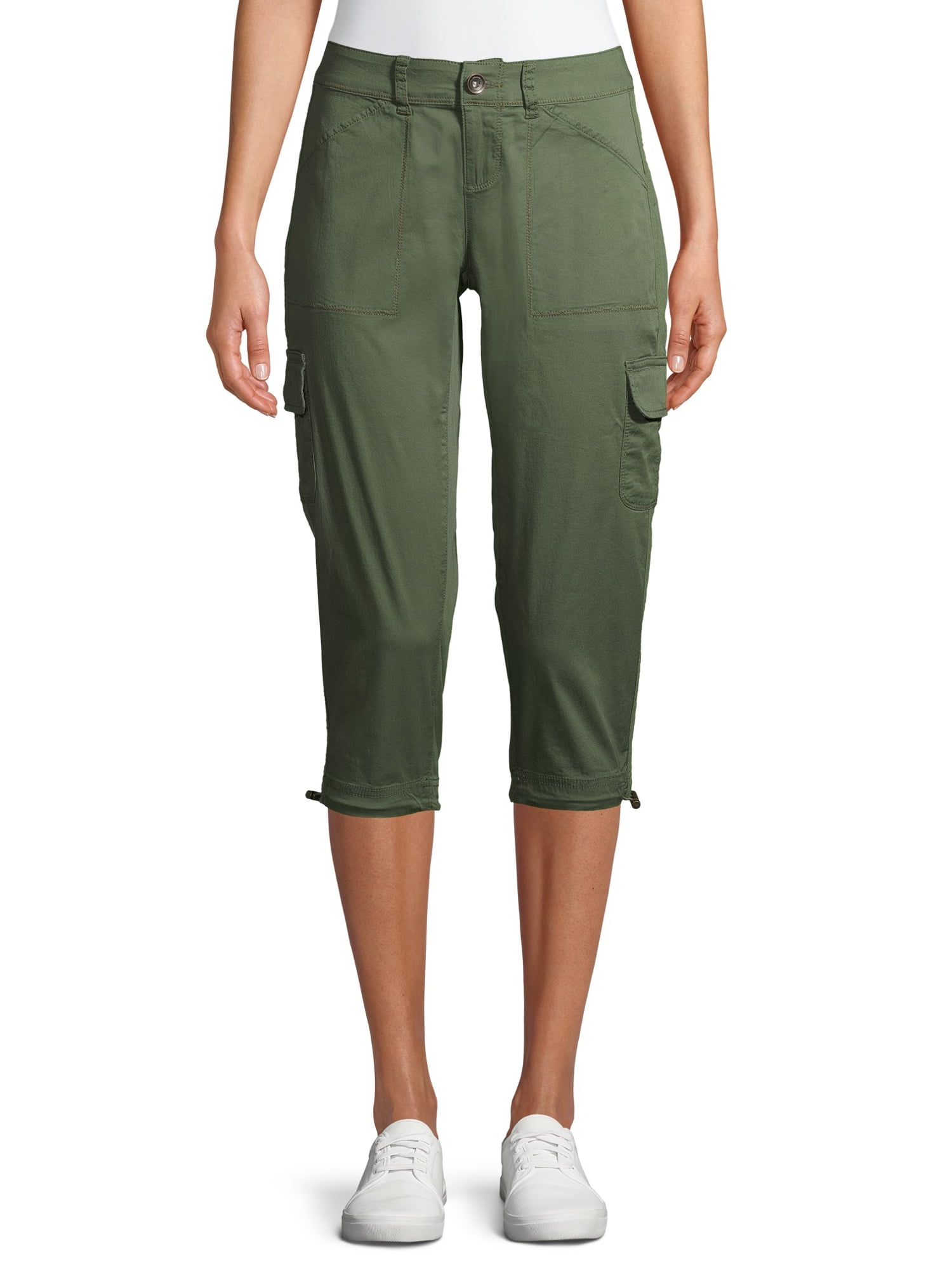 Time and Tru Women's Cargo Capri Pants - Walmart.com