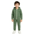 thumbnail image 3 of LittleSpring Little Girls Jogger Set 2 Piece Outfits Athletic Tracksuit Zip Up Hoodie Sweatshirt and Sweatpants Green 5T, 3 of 6