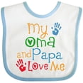 thumbnail image 3 of Inktastic My Oma and Papa Love Me Boys or Girls Baby Bib, 3 of 4