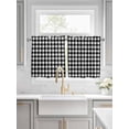 thumbnail image 2 of Half Window Curtain 36 Inches Long, Black White Plaid Window Treatment Curtain Drapes, Modern Simple Buffalo Check Gingham Small Tier Curtains for Bathroom Over Sink, 27.5"x36", 2 Panels, 2 of 7