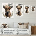 thumbnail image 4 of Designart Cute Baby Bison With Floral Crown Canvas Wall Art, 4 of 5