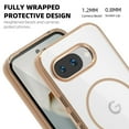 thumbnail image 3 of 2 in 1 Wallet Case for Google Pixel 9A, Compatible with Magsafe Clear Shockproof Magnetic Phone Case with Card Holder Bumper Anti-Yellowing Protective Cover for Google Pixel 9A,Desertgold, 3 of 8