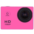 thumbnail image 1 of Cámara de Acción HD de 1080P con Pantalla LCD, Resistente Al Agua Hasta 30 M, para Deportes de Bicicleta, Motocicleta, Esquí y Buceo, Color Rosa, 1 of 5