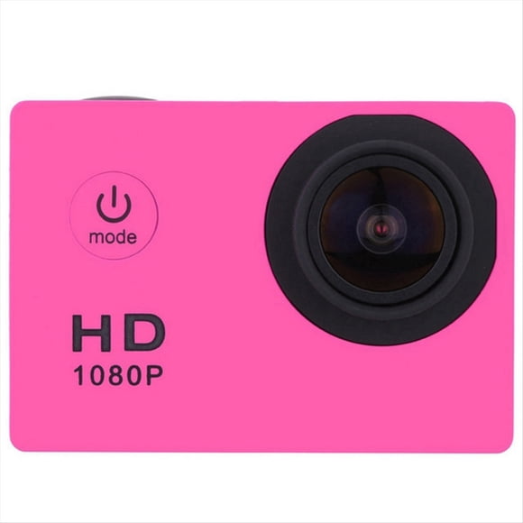 Cámara de Acción HD de 1080P con Pantalla LCD, Resistente Al Agua Hasta 30 M, para Deportes de Bicicleta, Motocicleta, Esquí y Buceo, Color Rosa