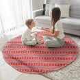 thumbnail image 3 of Red Christmas Folk Pattern Round Blanket,Comfortable Soft Flannel Throw Blanket,All Season,Warm Lightweight Blankets for Sofa Bed Couch Living Room Chair 47"x47", 3 of 5