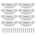 thumbnail image 1 of Filfeel 8 Pcs Antique Pull Shell Handle, Seashell-Shaped Drawer Pulls Handles Semicircular Chinese Style Furniture Pulls For Medicine-Chest Bookcase Cabinet Drawer With 16pcs Screws, 1 of 7