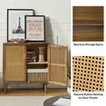 thumbnail image 6 of Boho 31" Rattan 2 Doors Sideboard Wooden Storage Cabinet Credenzas Buffet Home Brown, 6 of 8