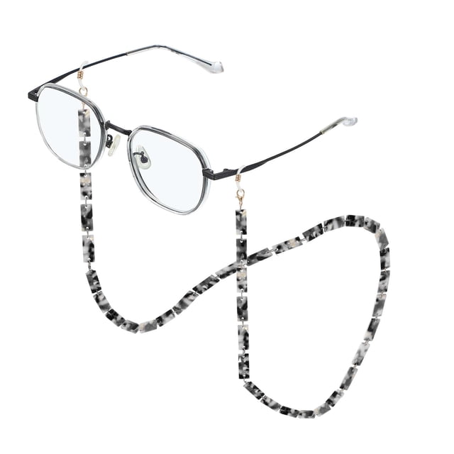 Uxcell Chaînes de Lunettes pour Femmes, Chaîne de Support de Lunettes en Acrylique Réglable Lanière de Lunettes de Soleil Anti-Perte pour Lunettes de Soleil, Noir