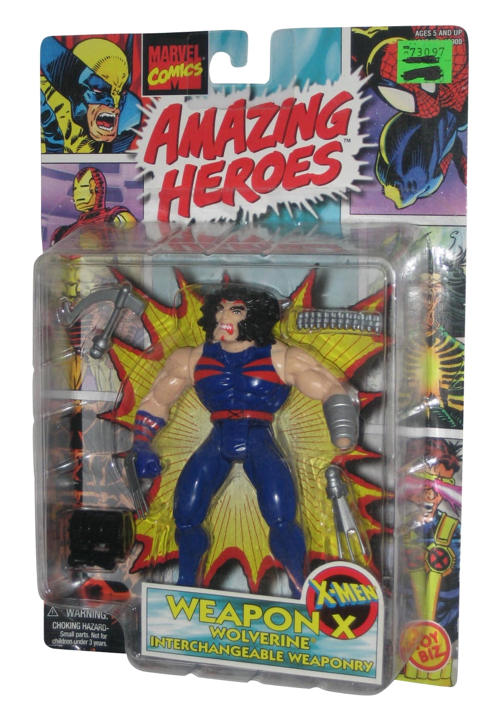 Marvel Amazing Heroes XMen Weapon X Wolverine (1997) Toy Biz Figure w/ Interchangeable Weaonry
