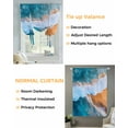 thumbnail image 3 of Beach Waves Tie Up Curtains for Window, Thermal Insulated Balloon Shade Adjustable Rod Pocket Curtains Valance Panels for Kitchen Bathroom Cafe 42 x 63 Ocean Gradient Orange Turquoise Nature, 3 of 6