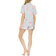 thumbnail image 2 of Flora by Flora Nikrooz Notched Top &amp; Shorts Pajama Set, Gray, M, 2 of 2