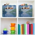 thumbnail image 6 of Yayeee Canvas Storage Basket with Handles for Shelves Fabric Bins Closet Organizer, Blue Sky and River, 6 of 8