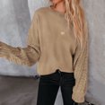 thumbnail image 3 of Womens St Patricks Day Sweatshirt, Oversized Crewneck Knit Sweater - Long Sleeve Drop Shoulder Solid Color Comfort Pullover Top For St Patricks Day,Size:XL, 3 of 6