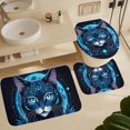 thumbnail image 5 of Cute Cat Shower Curtain 4-Piece Bathroom Decor Set, Includes 72" x 72" Shower Curtain, Toilet Cover Mat, U-Shaped Mat, Non-Slip Floor Mat (with 12 Hooks), 5 of 7