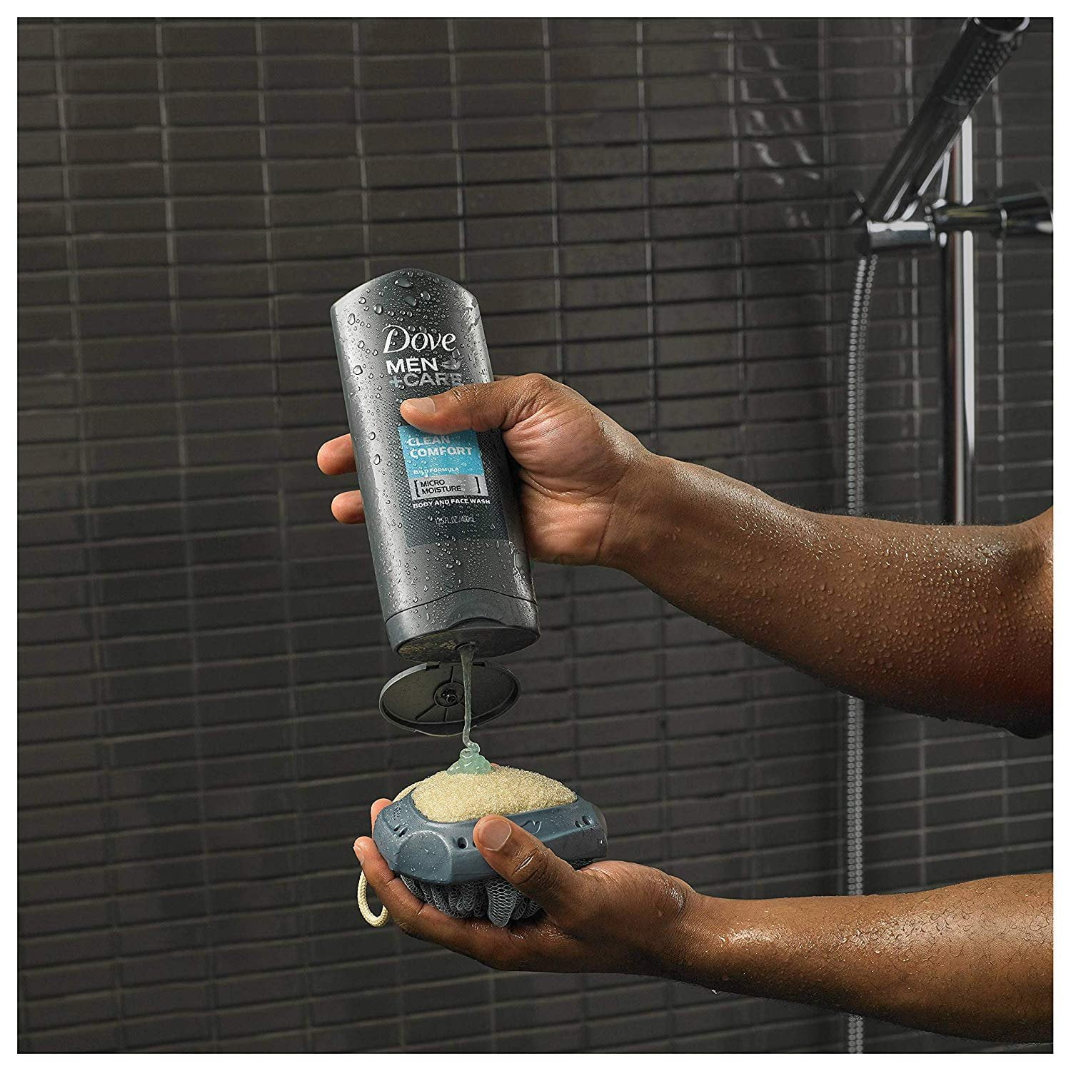 Men + Care, Active Clean, Dual Sided Shower Tool, 1 Sponge