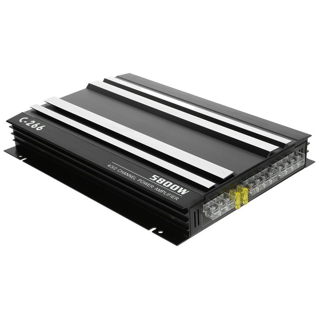 GOOHOCHY 4 Channel Car Amplifier Black with High Power Stability and Subwoofer Support for Car Audio
