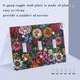 thumbnail image 3 of Yayeee Toggle Light Switch Wall Plate 2-Gang 4.56"x4.48" Decorative Outlet Cover, Vibrant Flowers Pattern, 3 of 7