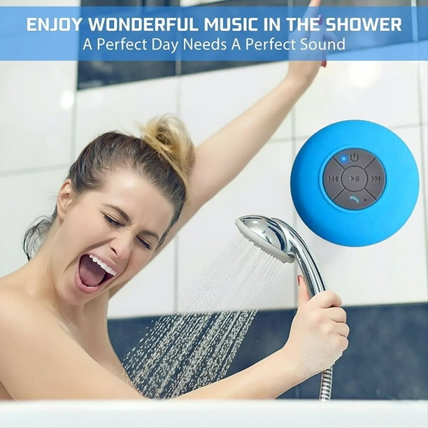 Altavoz Bluetooth Inalámbrico para Baño con Ventosa, Minialtavoz Estéreo Portátil con Luz RGB para Deportes Al Aire Libre, Color