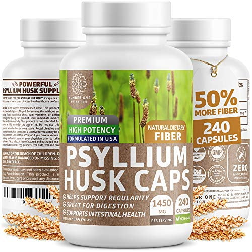 Premium Psyllium Husk Capsules [All Natural & Potent] Powerful Soluble