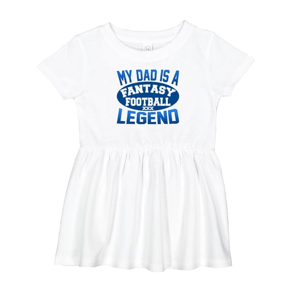 Inktastic My Dad is a Fantasy Football Legend Girls Baby Dress