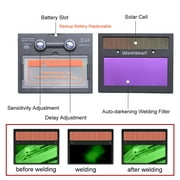 iMeshbean Pro Solar Auto Darkening Welding Helmet, Arc Tig Mig Mask Grinding Hood w/2 Lens & Bag