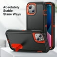 thumbnail image 3 of JTCASES Compatible with iPhone 13 mini Case Heavy Duty Protective Rugged Phone Case, Full Body Anti-dust Shockproof Drop Proof Armor Durable Cover Case for iPhone 13 mini 5.4 inch, Black/Orange, 3 of 9
