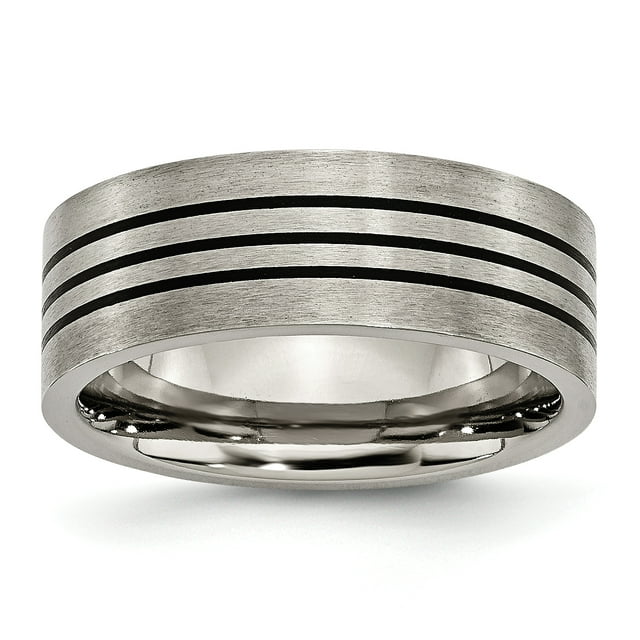 Titanium Black 8mm Ring Man Wedding For Dad Mens For Him